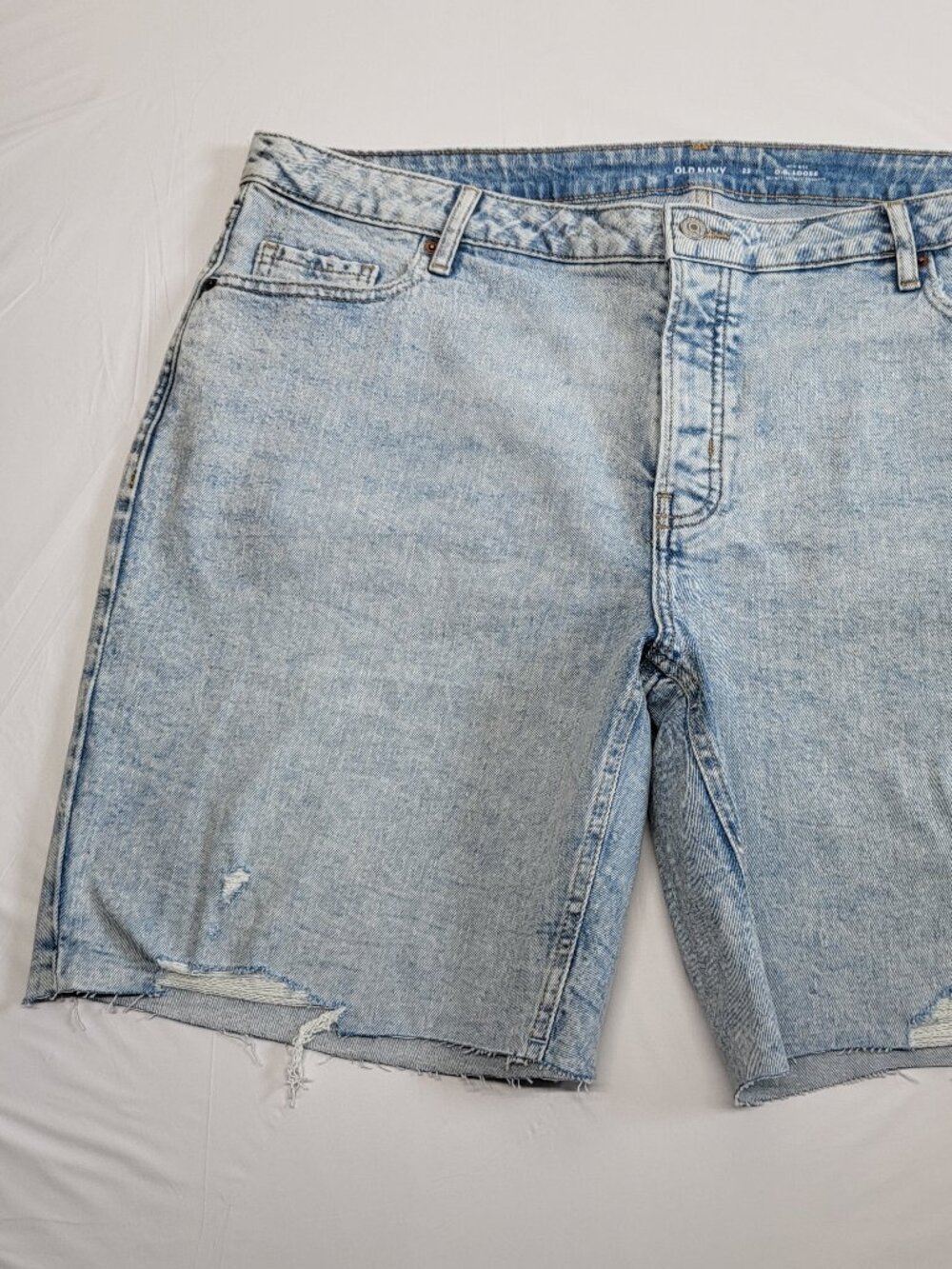 Old Navy Womens OG Loose Denim Shorts 22 Plus High Rise Leif Damage Button Fly